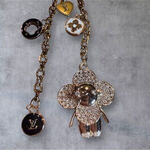 Upcycled LV Vivi Gold Keychain